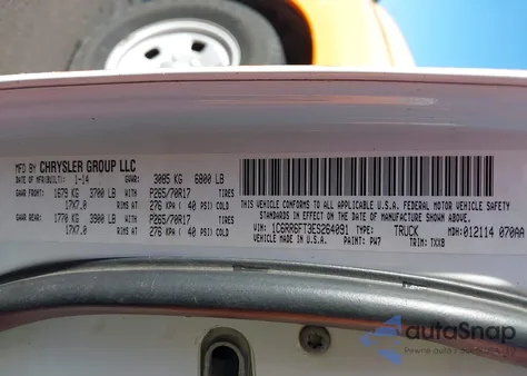 2014 Ram 1500 Tradesman из США, поврежденный, VIN 1C6RR6FT3ES264091